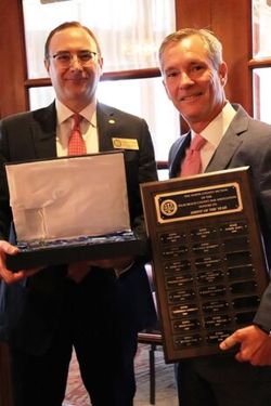 Palm Beach Bar North County Section President, David Steinfeld, presenting the Section's 17th Annual Jurist of the Year Award to Palm Beach County Circuit Judge Joseph Marx