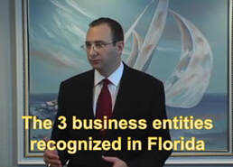 David Steinfeld's video on the three business entities recognized in Florida