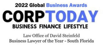 Law Office of David Steinfeld has won Corp Today Magazine’s award for Business Lawyer of the Year for South Florida