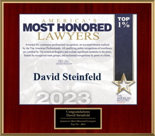David Steinfeld Top 1% of America's Most Honored Lawyers