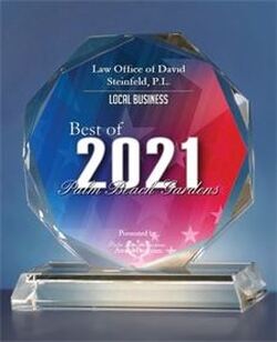 Law Office of David Steinfeld has been selected for the 2021 Best of Palm Beach Gardens Awards