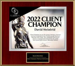 David Steinfeld Martindale-Hubbell Platinum Client Champion Award