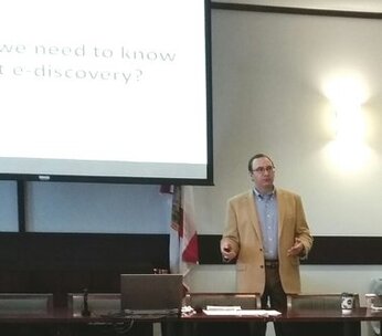 David Steinfeld teaching State Court Judges in Tampa, Florida about electronic discovery
