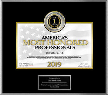 David Steinfeld Top 1% of America’s Most Honored Professionals 